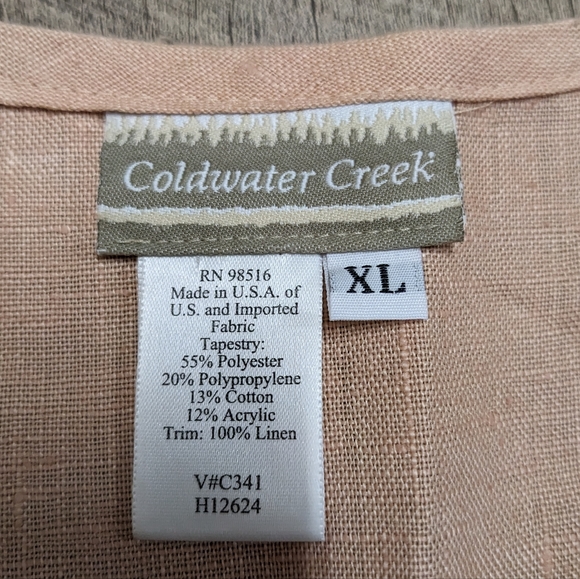 Coldwater Creek Vintage Inspired Linen Vest - Picture 5 of 6